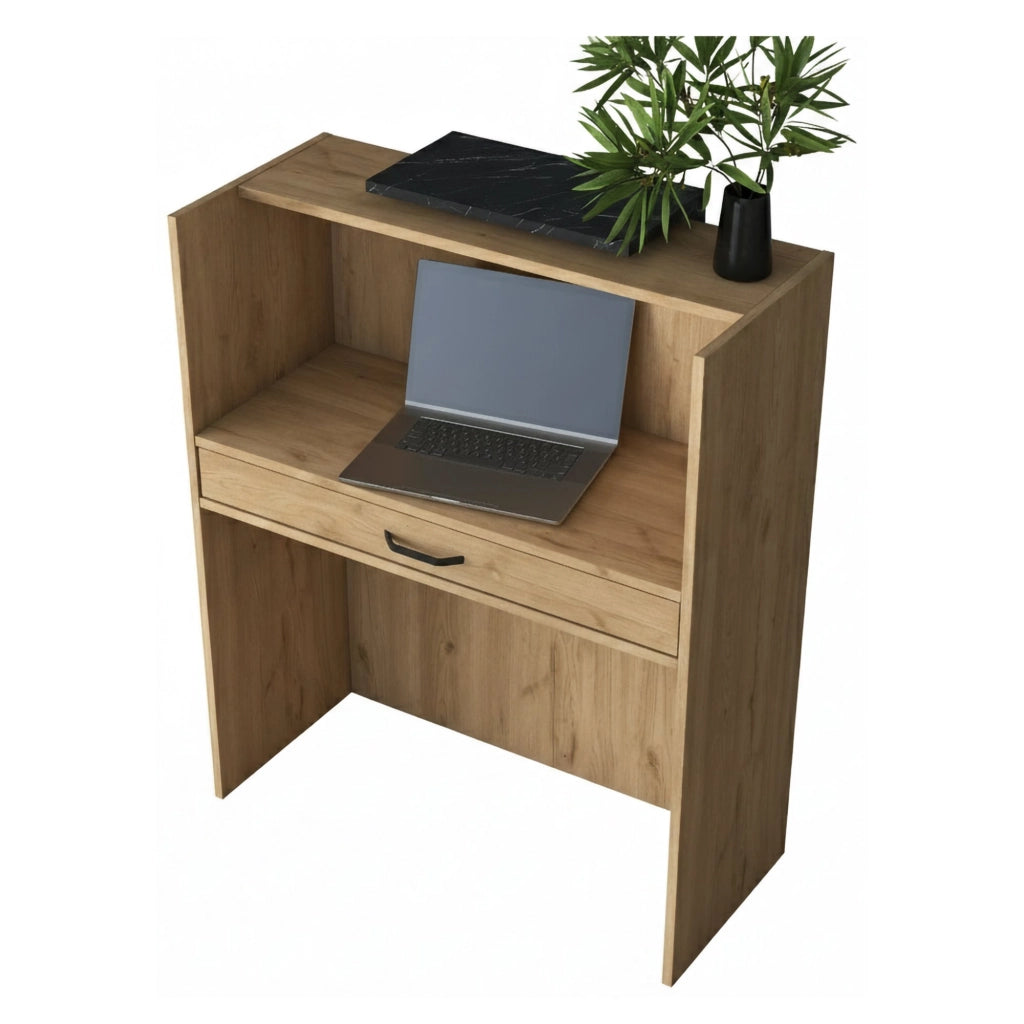 Mappano, Scrivania un Cassetto, 40x90x110h cm Marrone Noce