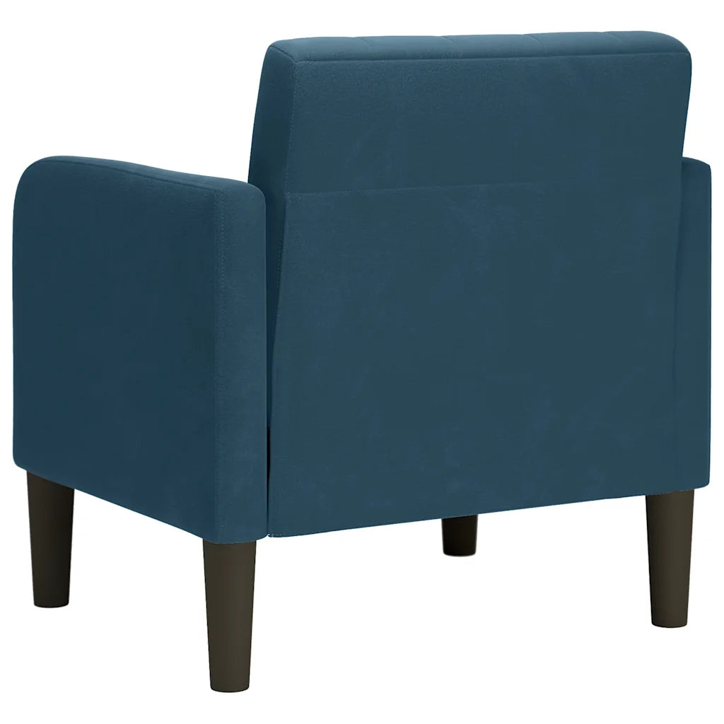 Divano Sedia con Braccioli-Poltrona-Sofa Relax Blu 54 cm in Velluto
