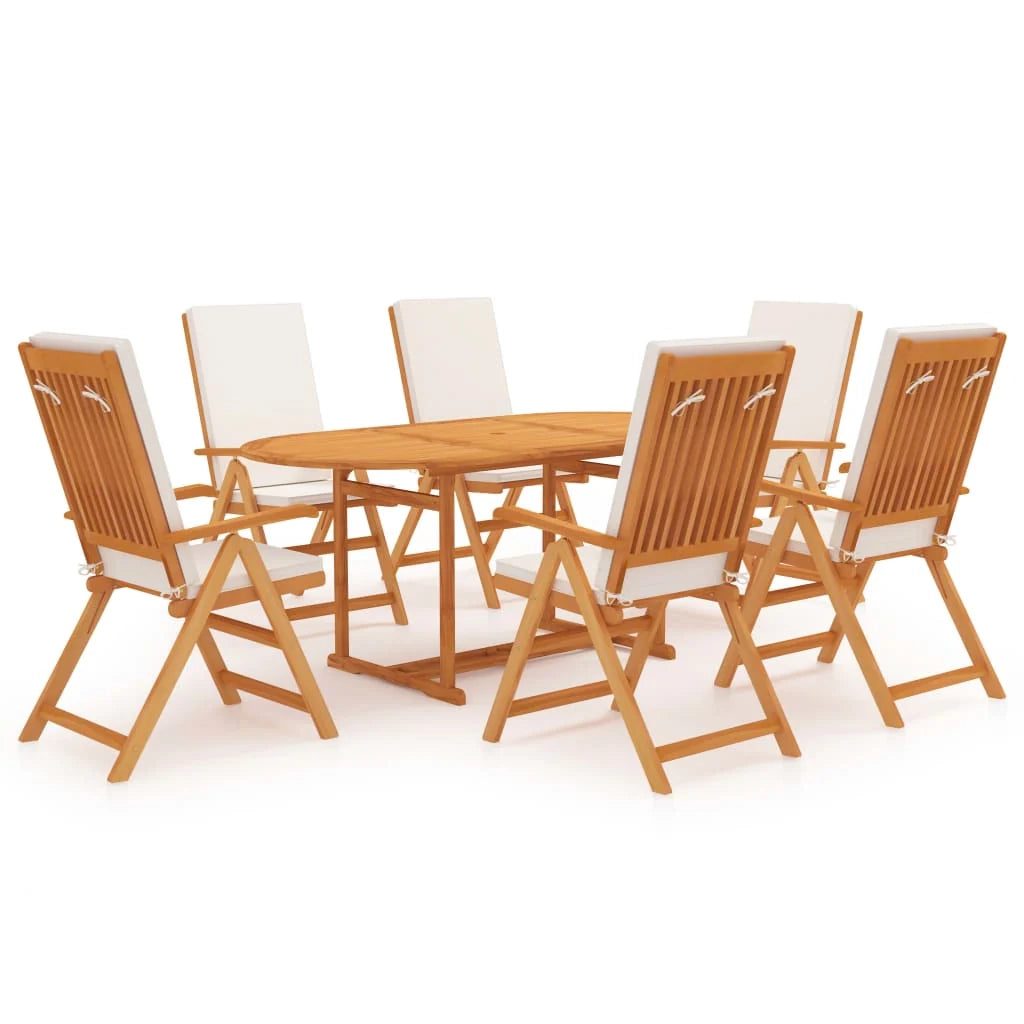 Set di mobili da giardino mobili da esterno 7 pezzi con cuscini legno massello di teak 02_0017136