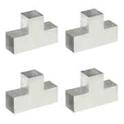 Connettori Pali a Forma di T 4 pz in Metallo Zincato 101x101 mm cod mxl 70972
