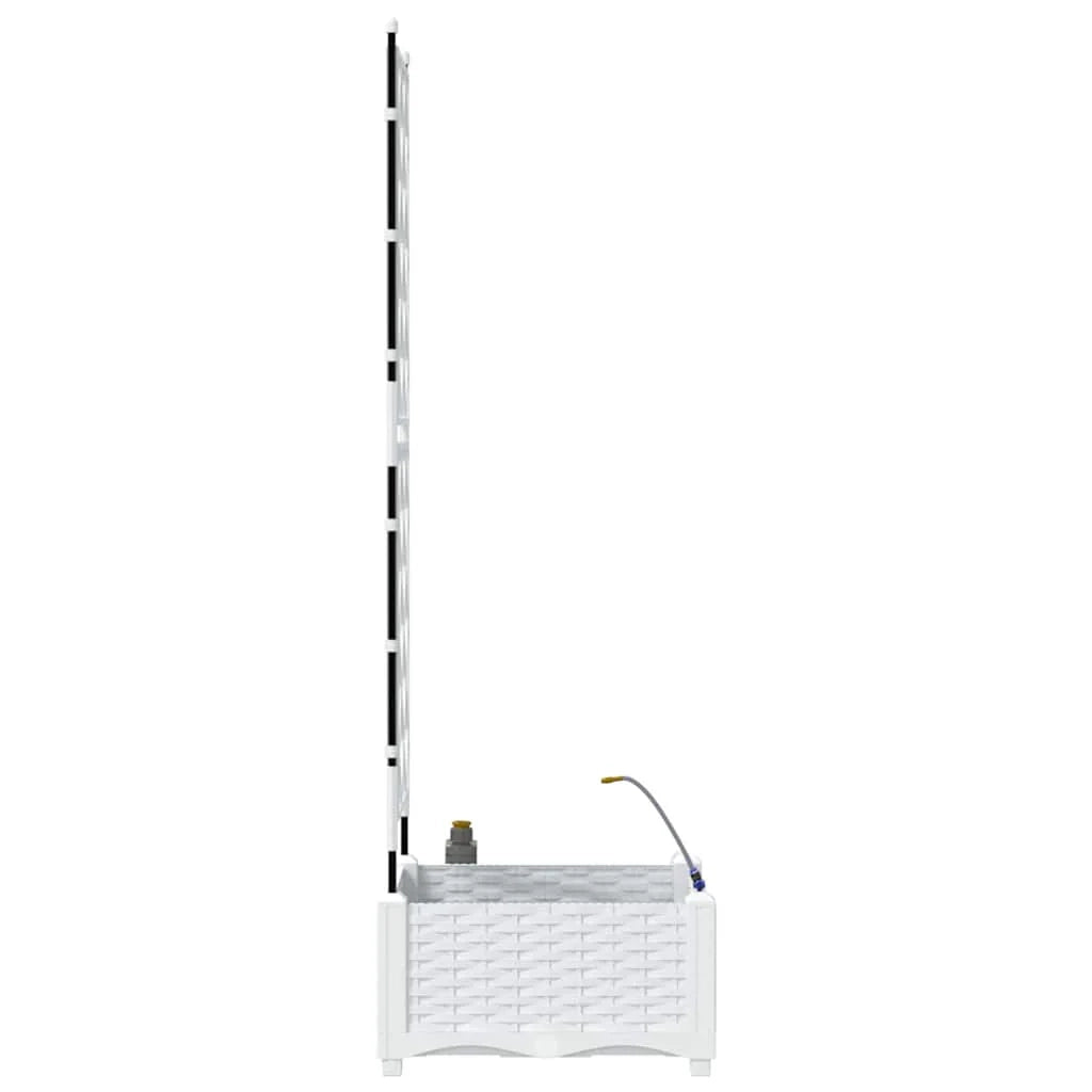 Fioriera da giardino moderna con sistema di irrigazione 40 x 40 x 126 cm acciaio bianco 02_0058611