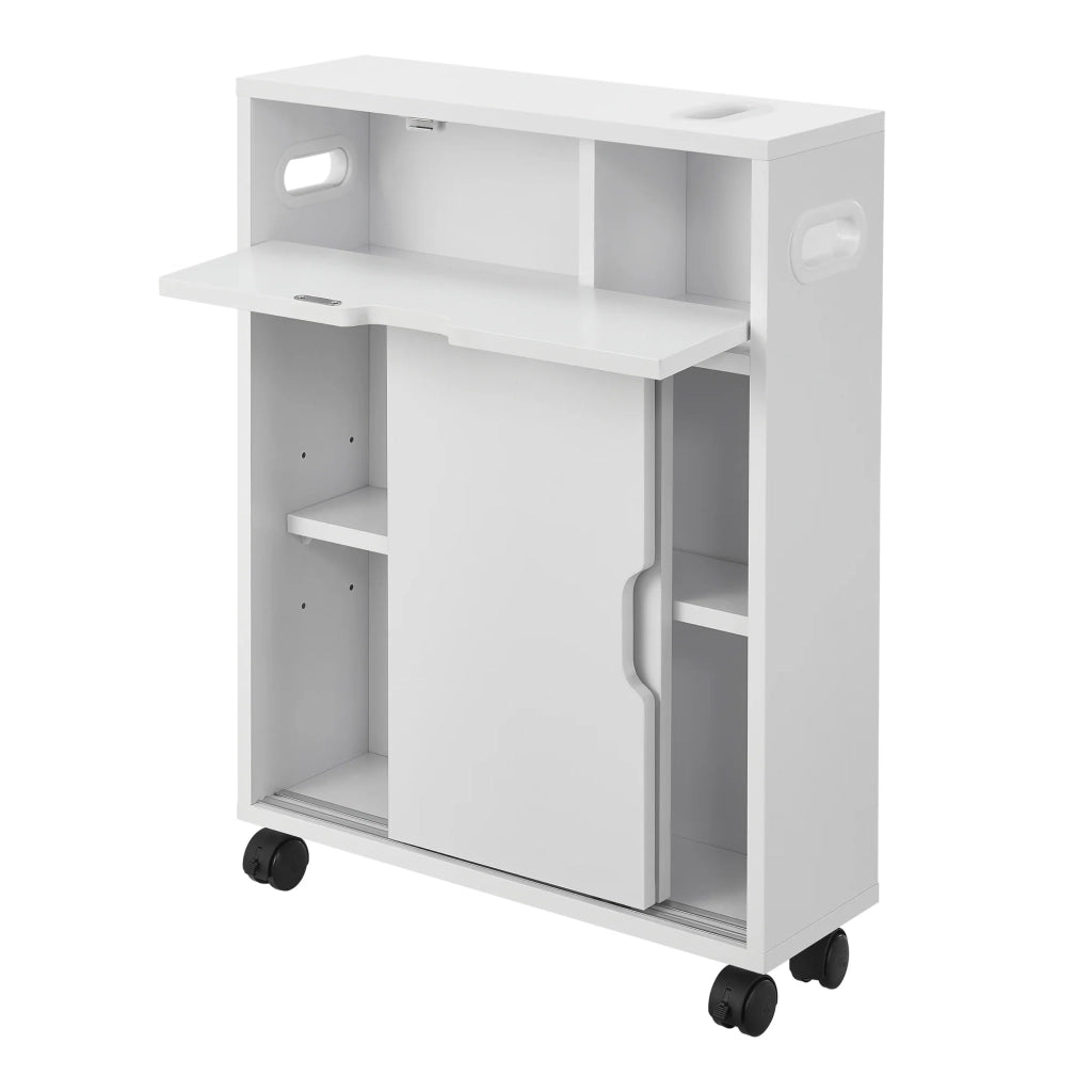 Mobile contenitore per bagno 67 x 52 x 17 cm con ante scorrevoli bianco 03_0006851