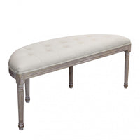 Panca Margi in Tessuto 125x45x48 h cm in Legno Beige