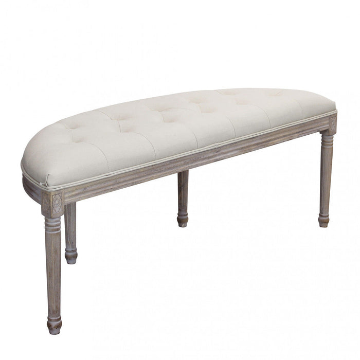 Panca Margi in Tessuto 125x45x48 h cm in Legno Beige