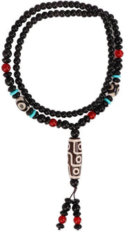 Collana con Amuleto Tibetaño - Hanger con Nove Occhi Dzi - Decorazione per la Salute e la Fortuna - Collana con Pendentif Dzi