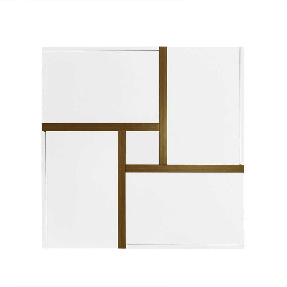 Tavolino da Caff¨¨ Lucido con Cassetti ¨C MINIMAL ¨C Bianco, 78x78x34,8 cm