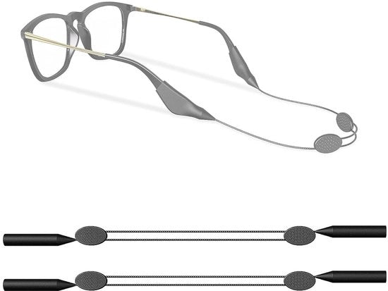 Set di occhiali sportivi da 2 pezzi - Cinturino regolabile - Cinturino antiscivolo in silicone - Leggero - Duraturo - Accessorio pratico - Cinturino per occhiali