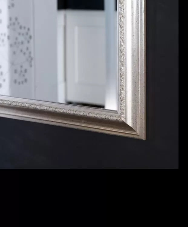 Specchiera in foglia argento rettangolare- misure:72 x 92 x 3