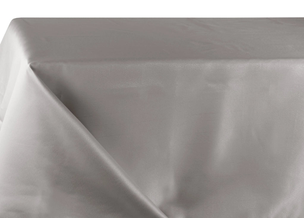 Tovaglia Cucina Soggiorno Antimacchia Idrorepellente In Lurex Tinta Unita - 140x140cm - Grigio-Argento