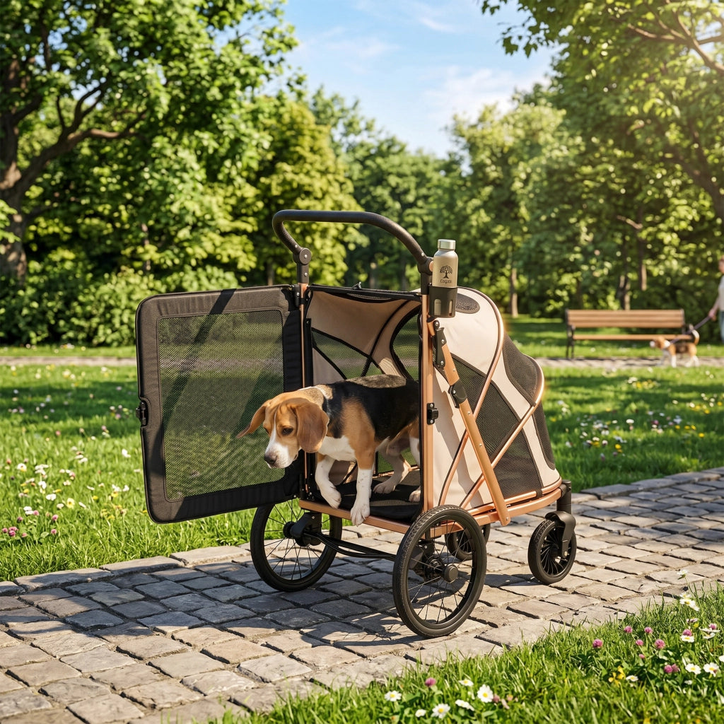Carrello per Cani Pieghevole ¨C zephmum ¨C Marrone 20 kg