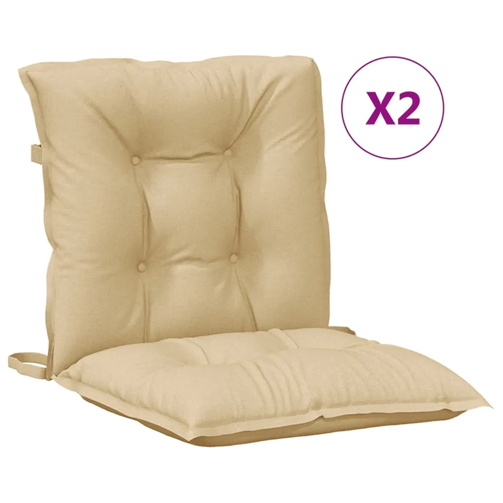 Cuscini Sedia Schiena Bassa 2 pz Beige MÃ©lange 100x50x7 Tessuto