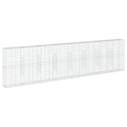 Gabbione recinto a gabbia muro di contenimento con coperchio 800 x 50 x 200 cm ferro zincato argento 02_0040205