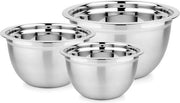 Insalata e impasto per dolci - Set di 3 - 20, 24 e 28 cm - Bacinelli in acciaio inossidabile per cucina