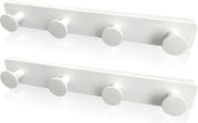 Capocassettto da parete bianco 4 ganci - facile da installare - design robusto - per bagno camera da letto cucina - 2 pezzi