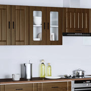 vidaXL Pensile da Cucina con Porta in Vetro Porto Rovere Marrone