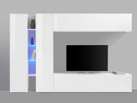 Parete Attrezzata Soggiorno 280x30x180 cm Maruska n°8 Bianco Lucido