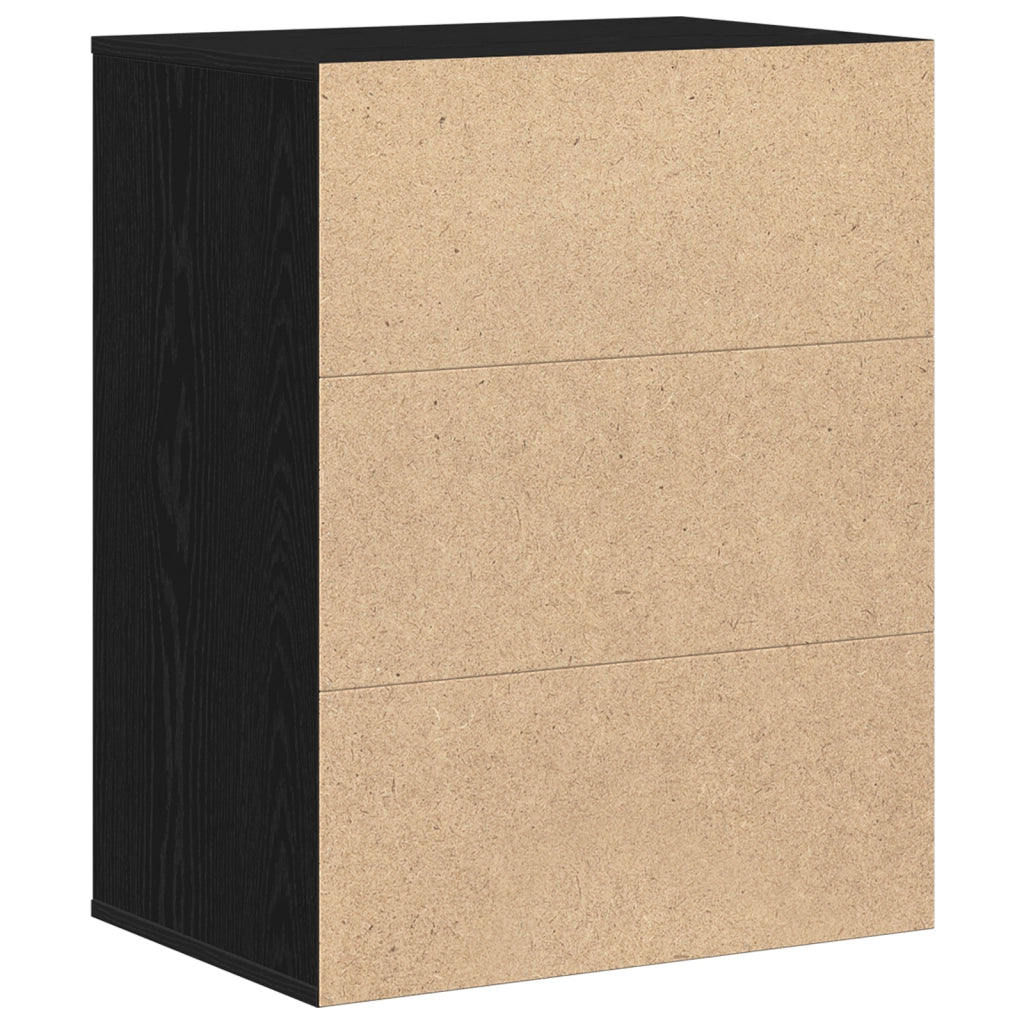 Cassettiera  Nero Rovere 60x41x76 cm Legno ingegnerizzato