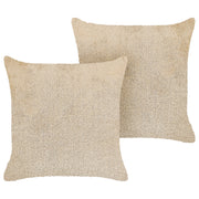 Set di 2 cuscini decorativi in poliestere beige 45 x 45 cm in stile boho con imbottitura