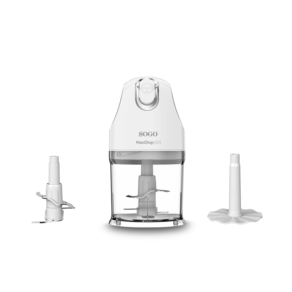 Tritatutto elettrico 0,5L con 4 lame in acciaio inox, 100W per tritare carne verdure e frutta compatto BPA free - Sogo