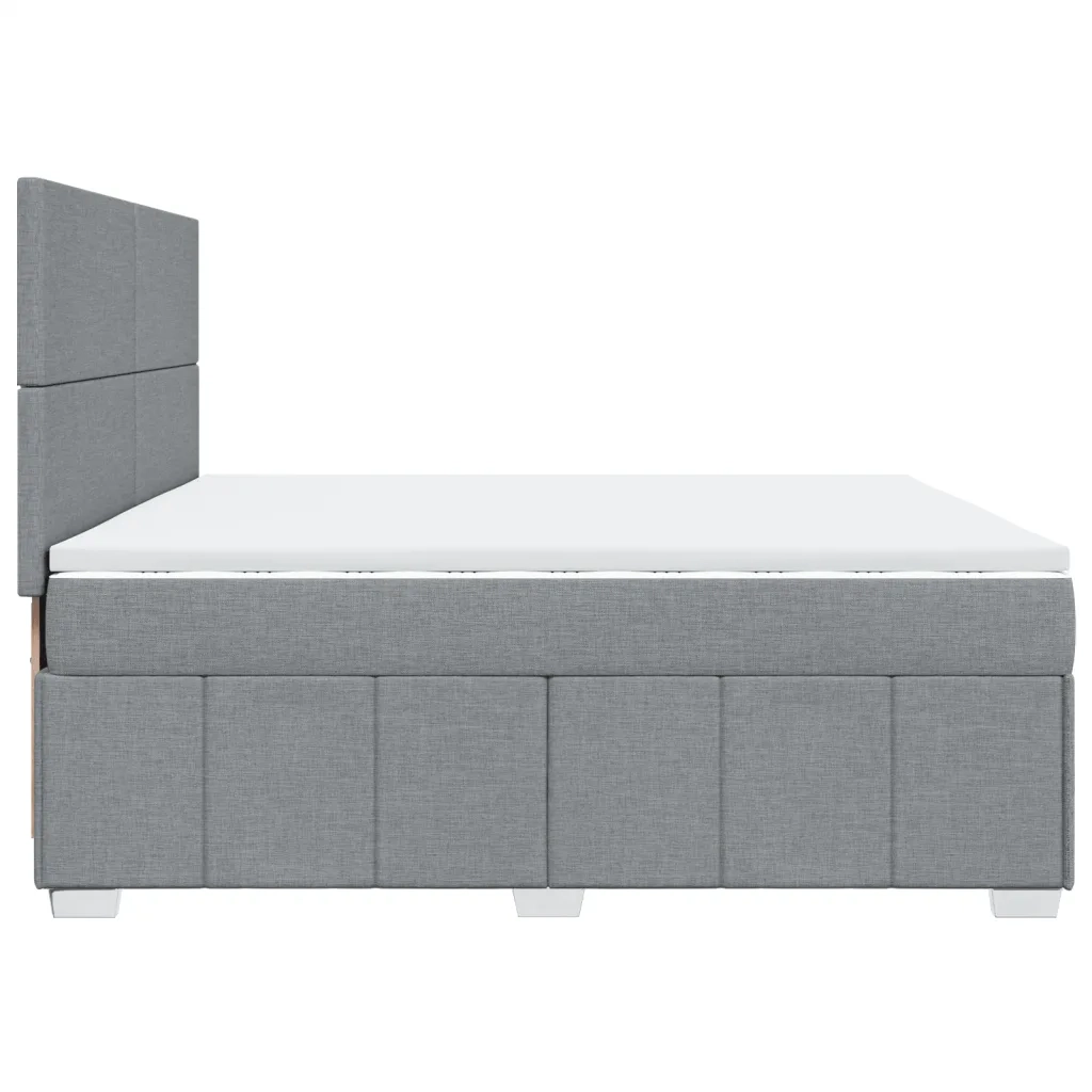 Giroletto a Molle con Materasso Grigio Chiaro 200x200cm Tessuto