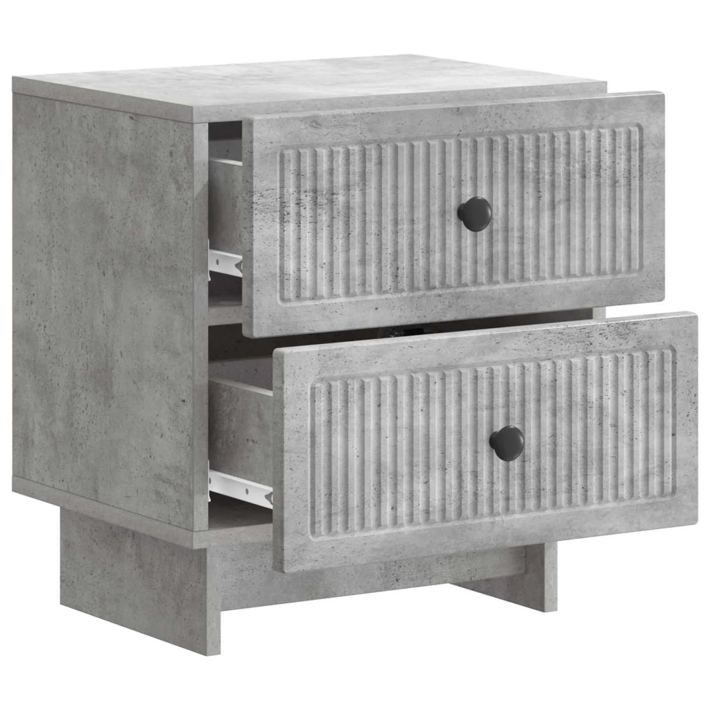 Armadio da Notte 2 pcs Grigio Cemento 43 x 34,5 x 47,5 cm