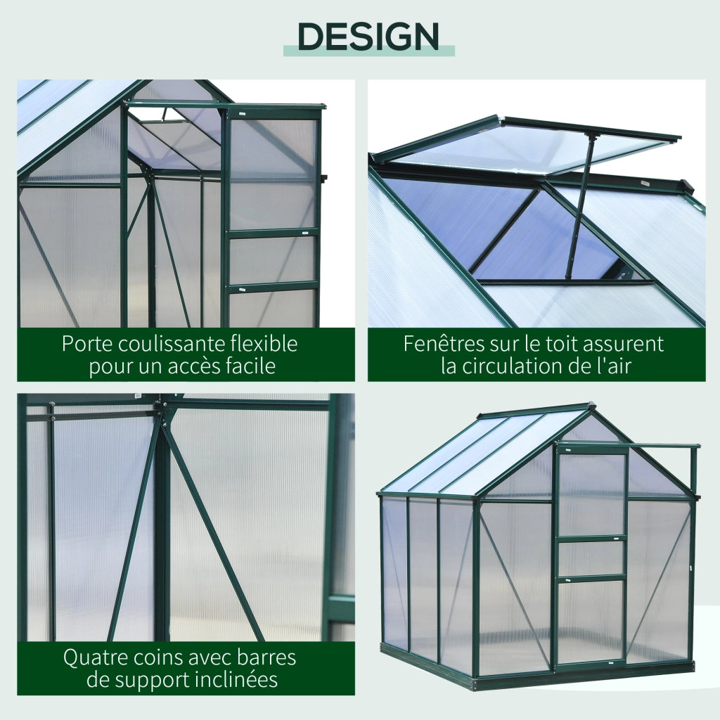Serra da giardino in polycarbonate ¨C zephmum ¨C 190x192x201 cm verde scuro UV 30+