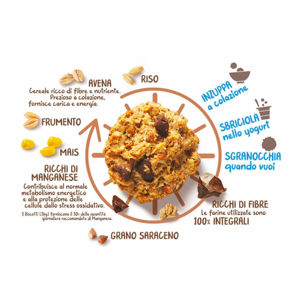 Galbusera cereali g granola e frolla 5 cereali con cioccolato 6 pezzi da 300 gr