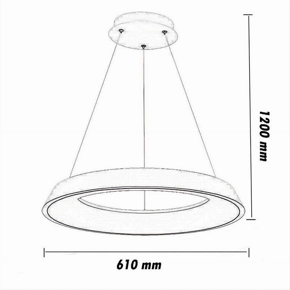 Trade Shop - Lampadario Led 43w Tre Colorazioni Luce Lampada Da Soffitto Ultra Moderno A71-3c - Bianco