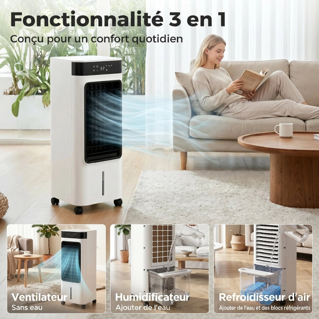 Ventilatore Raffreddatore Portatile 3 in 1 ¨C Zephmum ¨C Bianco