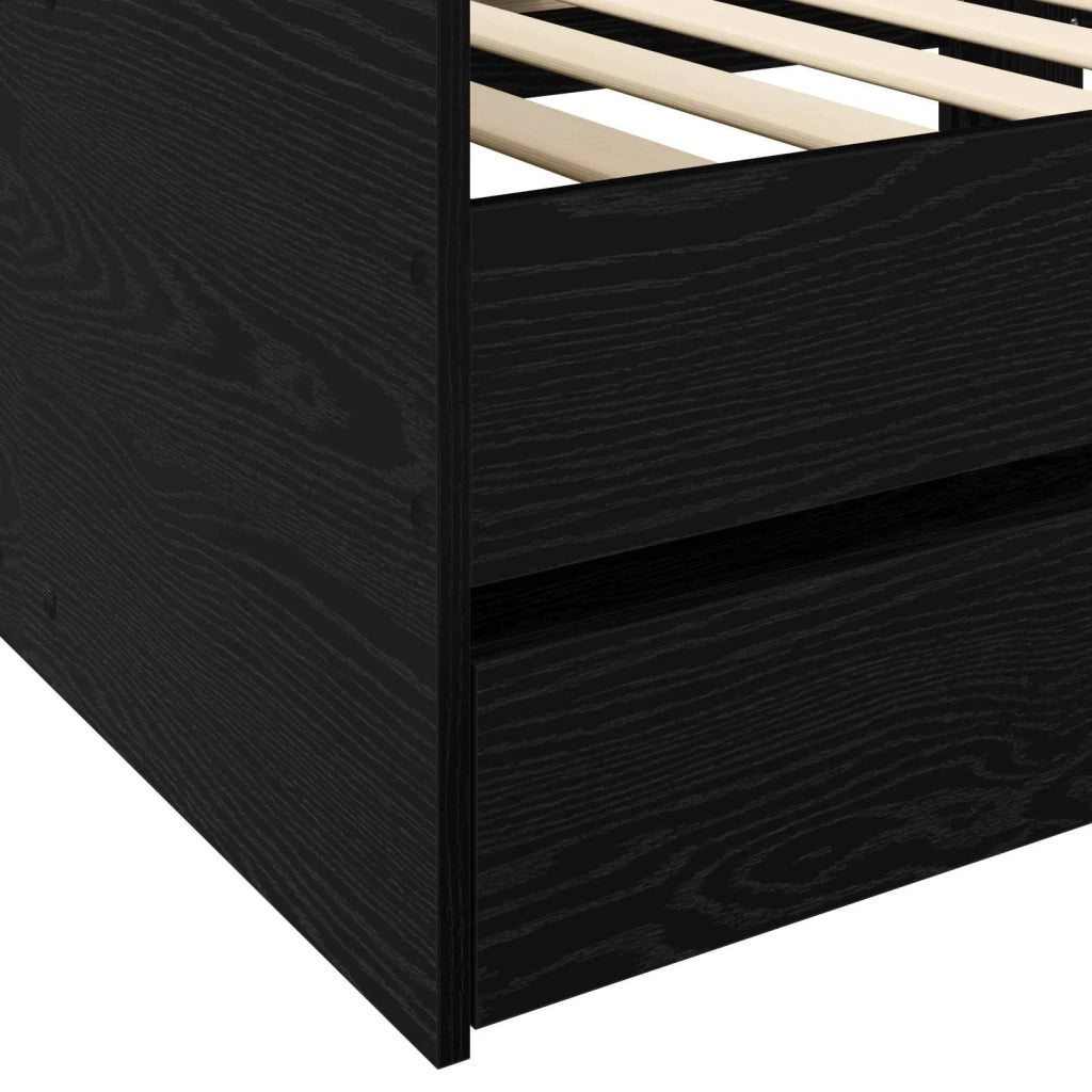 Telaio del letto con storage Rovere Nero 80 x 200 cm 3429643