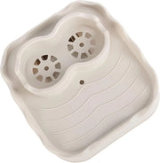 Tavolo Laterale per Bagni Termali - Tavolo Antiscivolo con Portabicchieri e Lavello - Beige - Adatto per Bagni Termali.