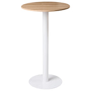 Tavolino da giardino Bistro Marrone chiaro e bianco Piano rotondo 60x60 cm Base metallica Rustico moderno