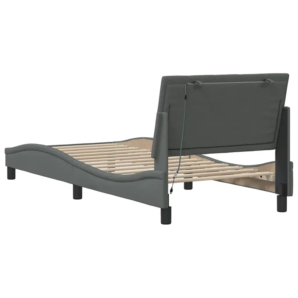 Giroletto senza Materasso Hanko Grigio Scuro 90x190 cm Tessuto 3310427