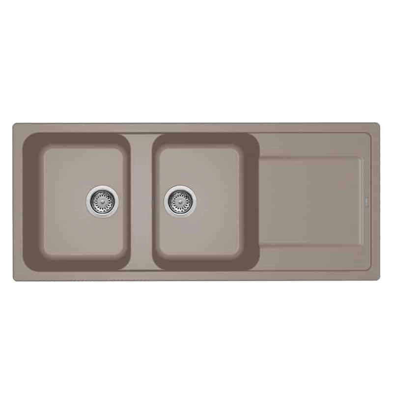 Lavello Elleci Incasso 2 vasche 116x50 Life 500 Granitek Grigio Tortora LG250043