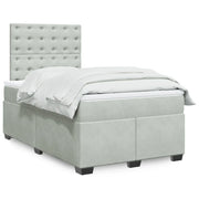 Giroletto a Molle con Materasso Grigio Chiaro 120x190cm Velluto