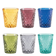 Zafferano Set di 6 Tumbler Balloton in vetro soffiato a bocca colorato, lavorazione artigianale veneziana, d.8 cm, altezza 9.6 cm, capacità 35cl