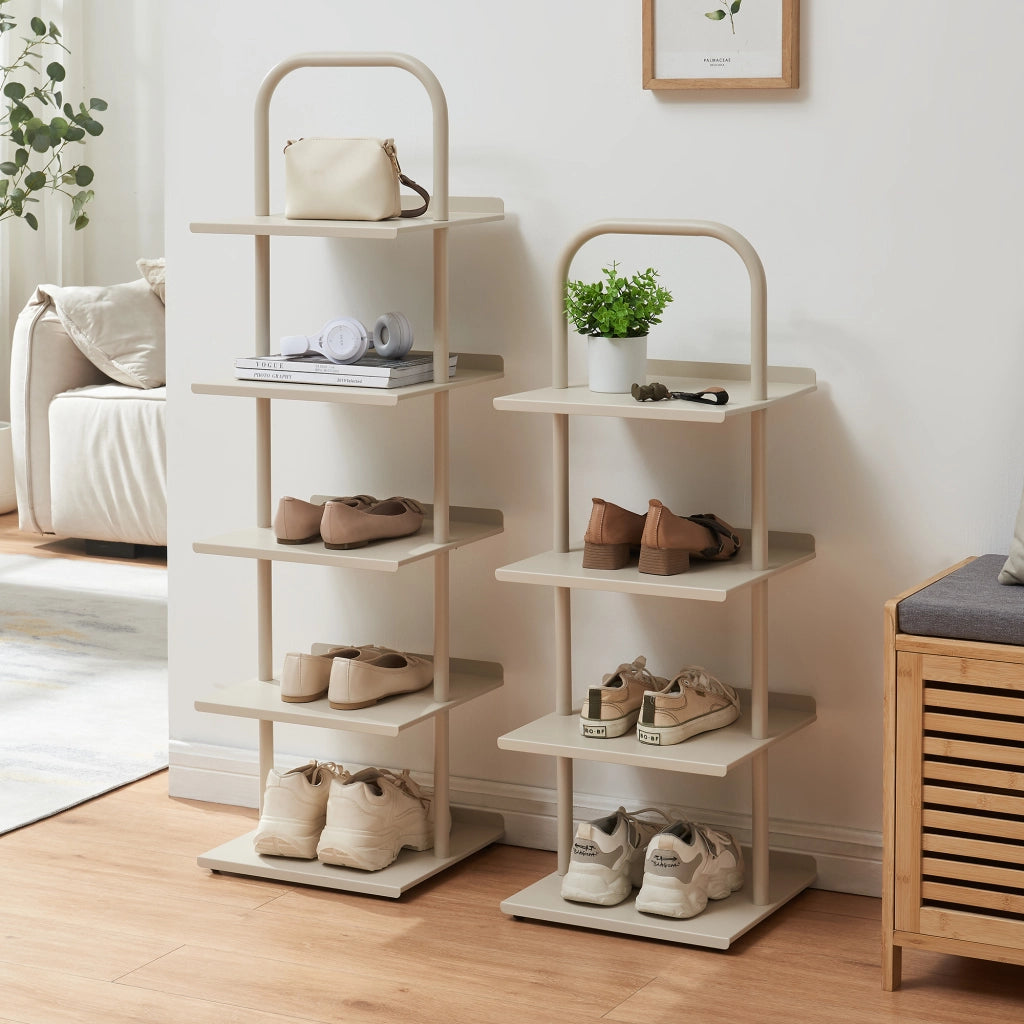 Scaffale Portascarpe Poytya Scarpiera a 5 Livelli 119 x 34 x 32 cm - Color Champagne [en.casa]