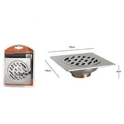 Trade Shop - Piletta Per Doccia A Pavimento Sifonata In Ottone 10 X 10 Cm Bagno Tappo -