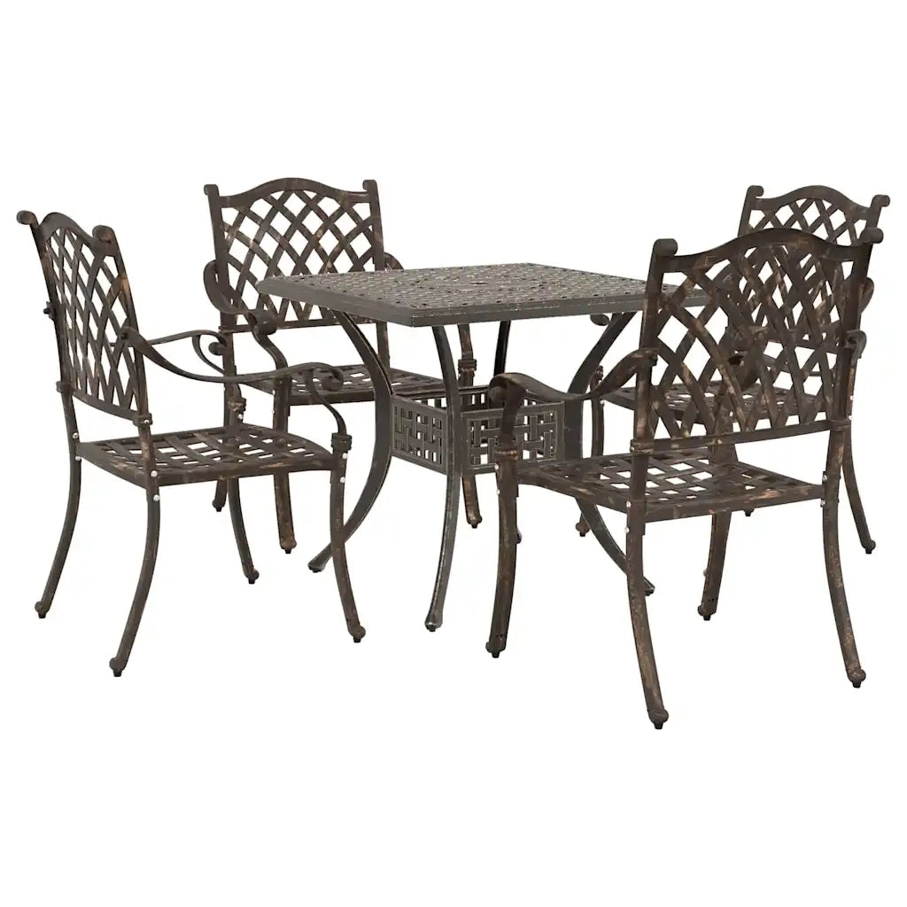 Set di Tavolo da Giardino 5 pcs Bronzo Alluminio pressofuso 3334736