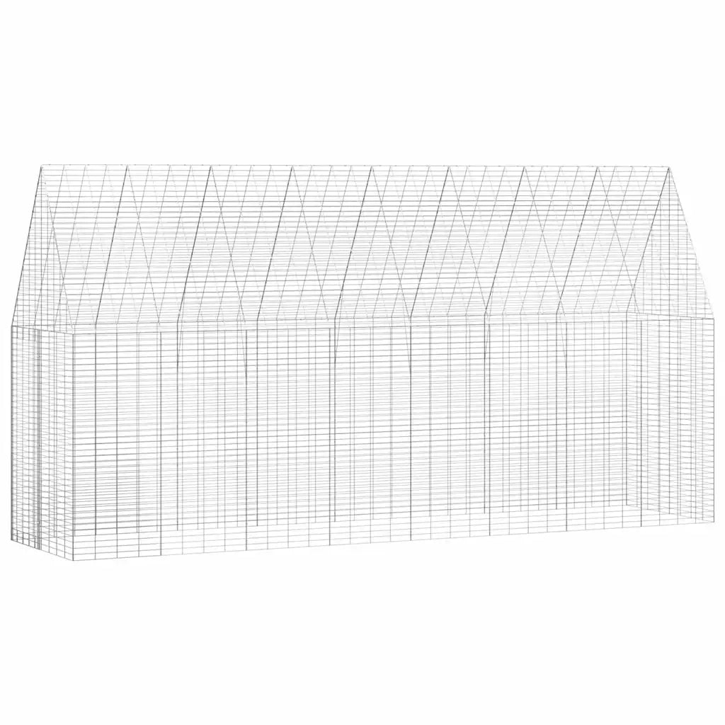 Gabbia per Conigli Argento 400 x 100 x 210 cm Acciaio zincato