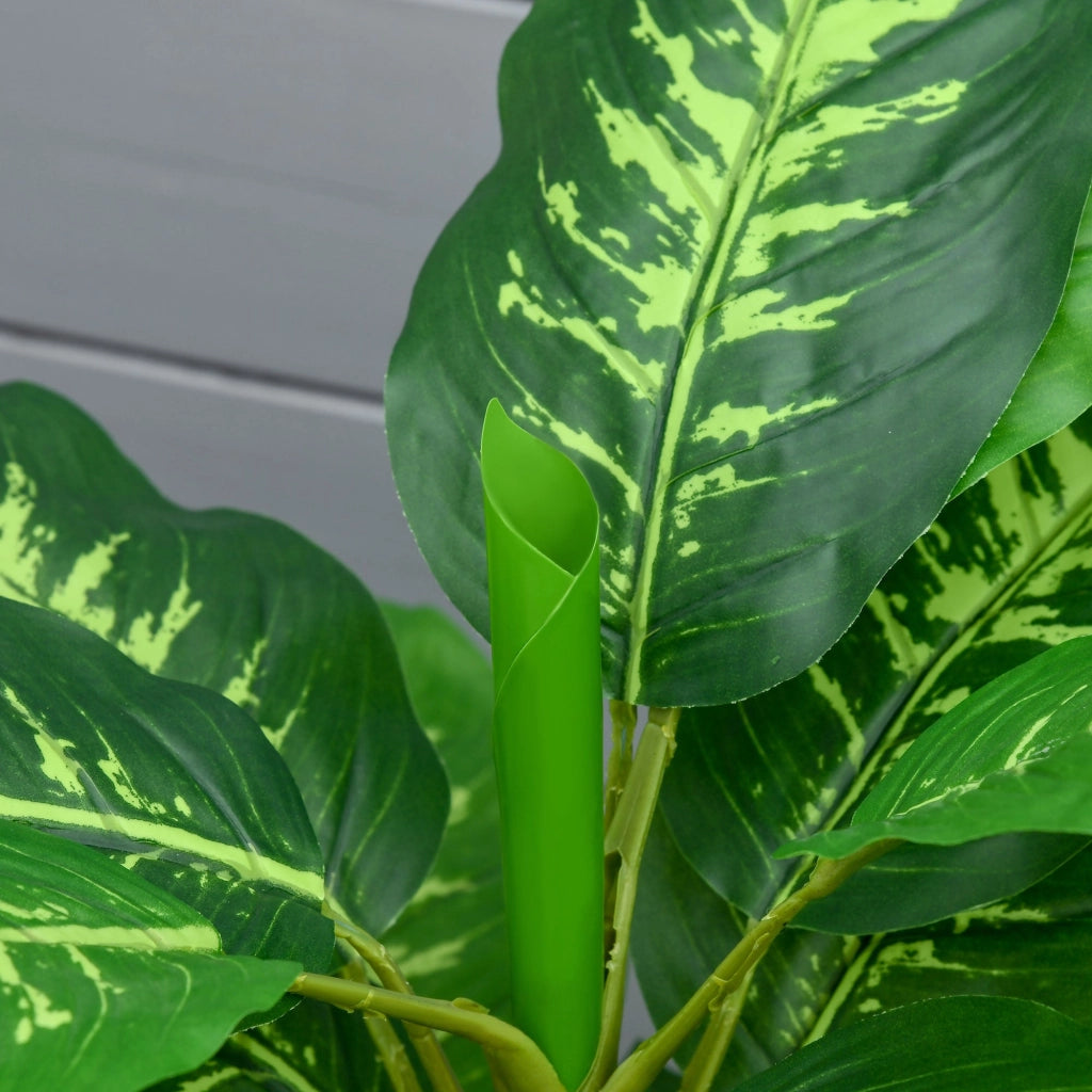 Pianta Artificiale Sempreverde H95 cm con Vaso per Interni ed Esterni Verde