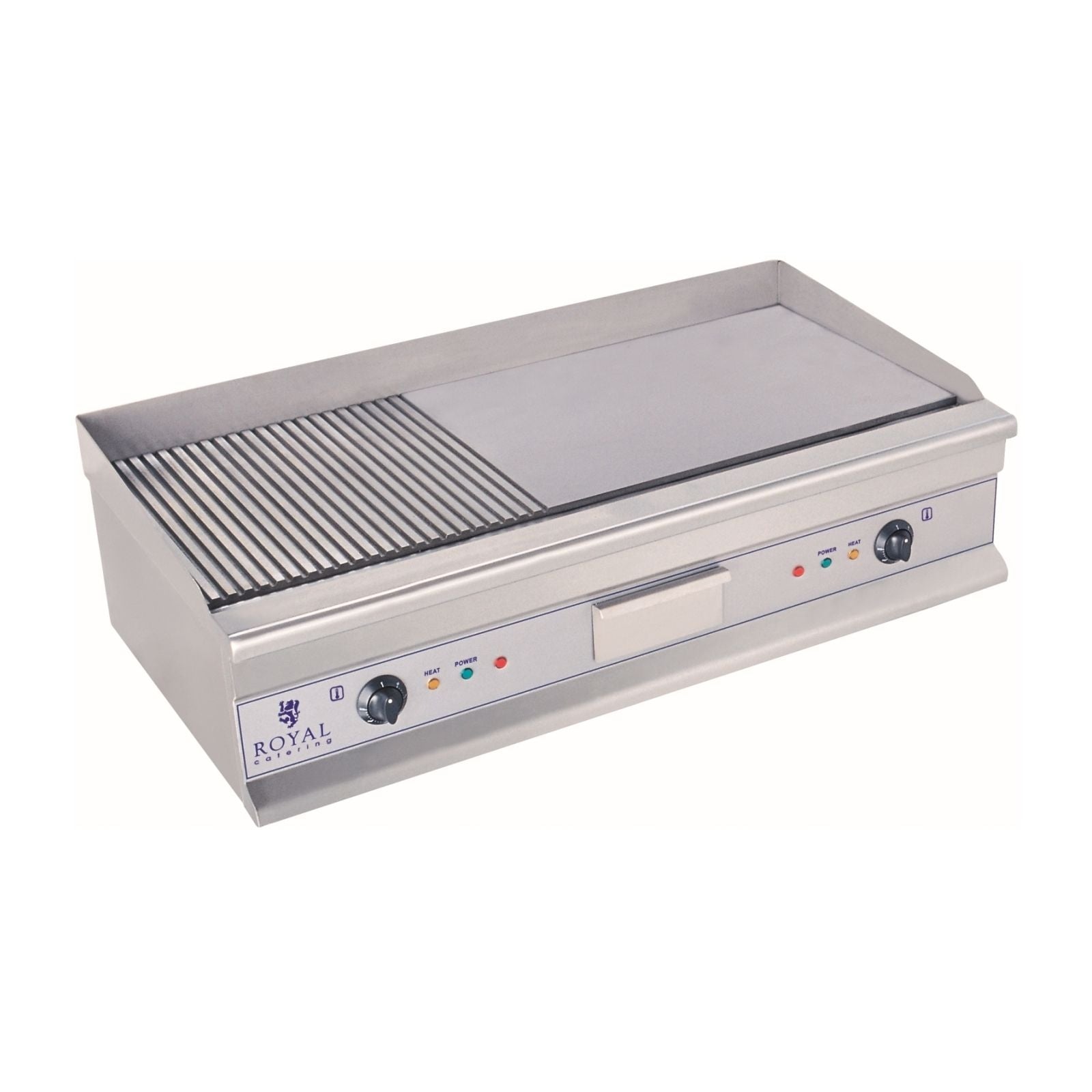 Plancha elettrica rigata - 100 cm - 2 x 3,2 kW professionale in acciaio inox 3614047