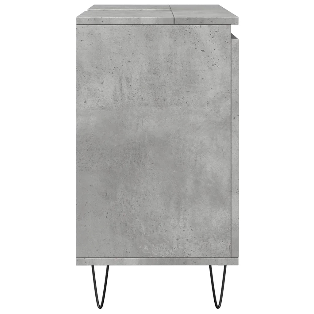 Armadietto da Bagno Grigio Cemento 58x33x60cm Legno Multistrato 857216