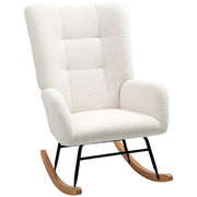 POLTRONA A DONDOLO 70 x 94 x 100 cm Teddy Bianco crema
