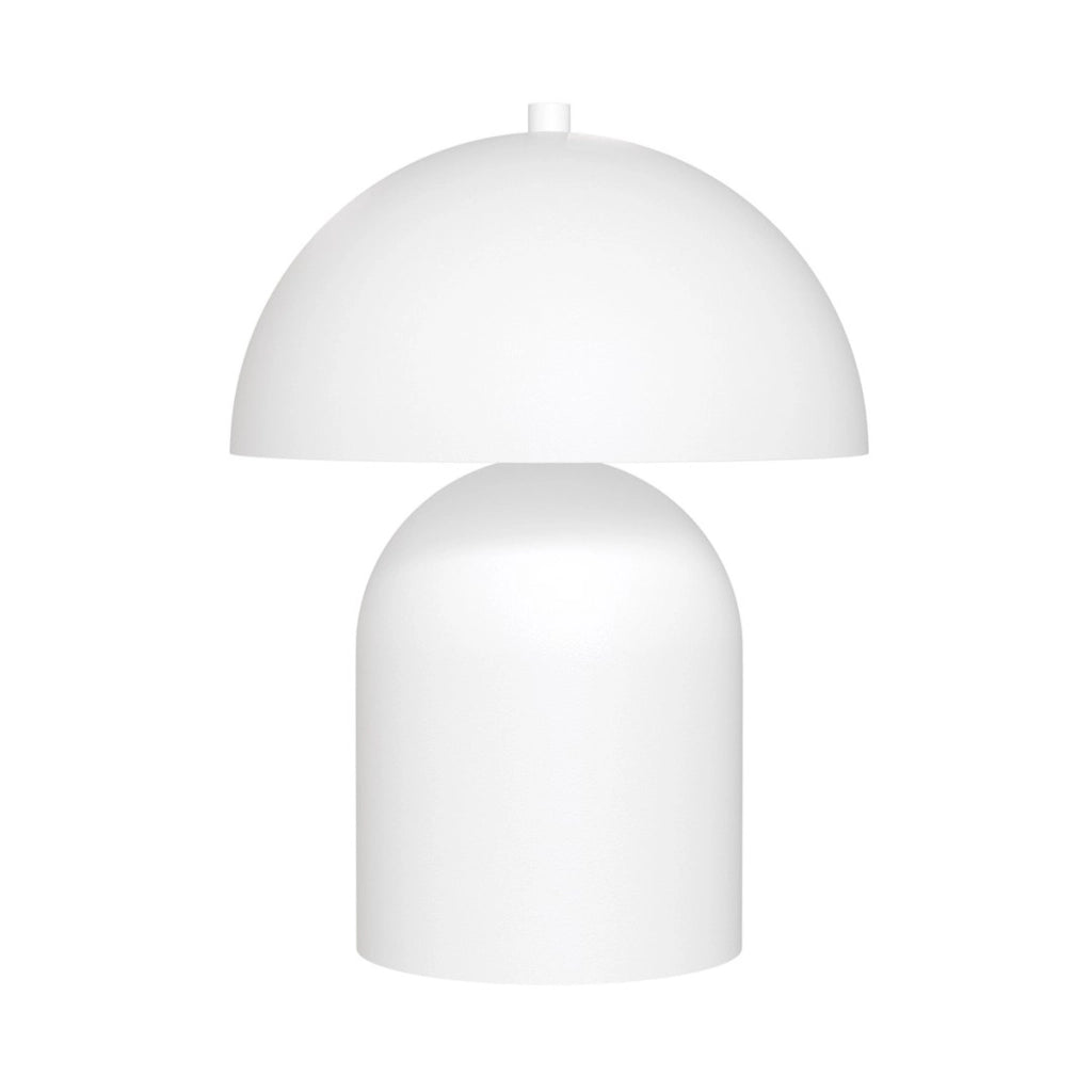 Lampada da tavolo Mush in acciaio bianco opaco