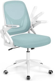 Sedia da Ufficio in Rete, Sedia da Scrivania Ergonomica con Supporto Lombare e Braccioli Ribaltabili, Sedia da Lavoro Girevole, con Ruote Regolabile in Altezza, Portata 150 kg