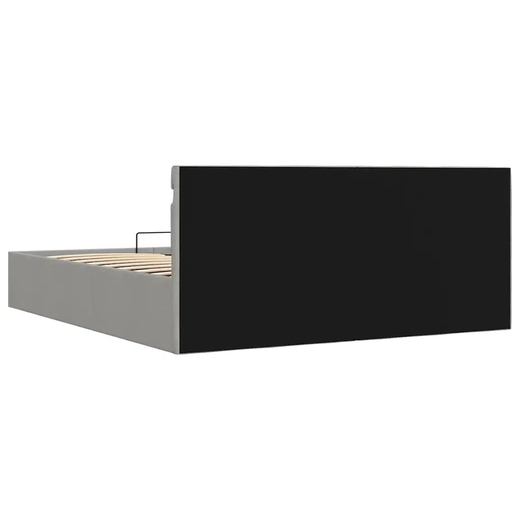 Letto Idraulico Contenitore LED Grigio Chiaro Tessuto 160x200cm  cod mxl 78502