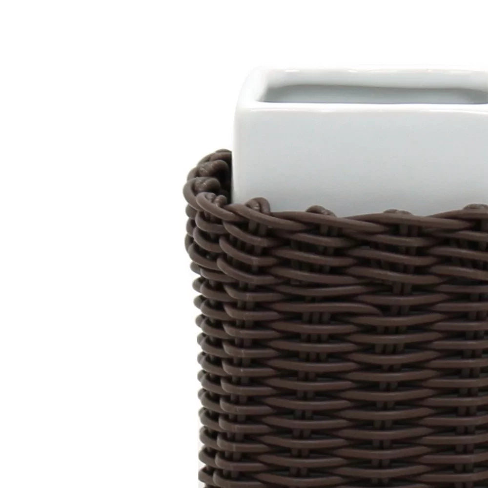Bicchiere in ceramica bianco - serie Fibra