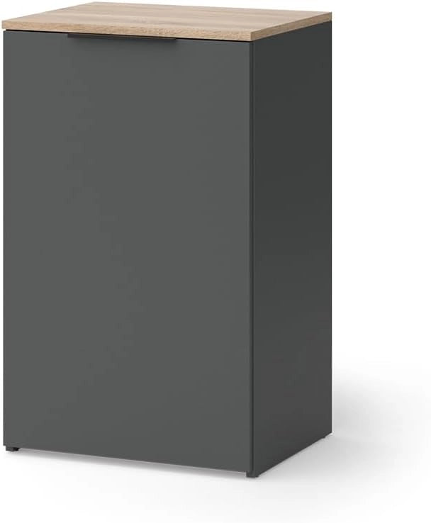 Credenza Wido, Antracite, 50 x 80 cm con ripiano, per la conservazione e l'organizzazione salvaspazio