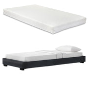 Corium Struttura Letto Imbottito con Materasso a Schiuma Fredda 90 x 200 cm Letto Singolo con Rivestimento in Similpelle con Materasso Anallergico - Nero